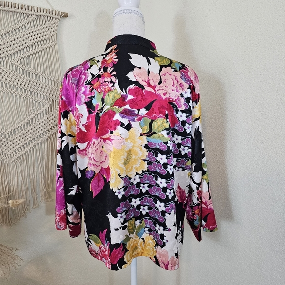 NATORI IMPERIAL GARDEN MANDARIN PJ Blouse! Size Medium. - Picture 4 of 10